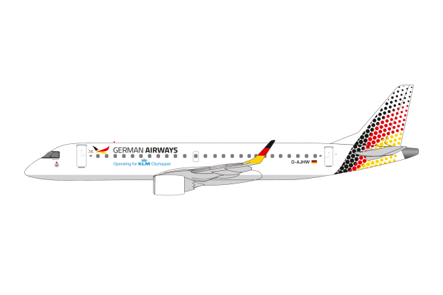 [予約]herpa wings 1/100 (プラスチック製) E190 ドイツ航空 D-AJHW 2025年新塗装 ※スナップフィット