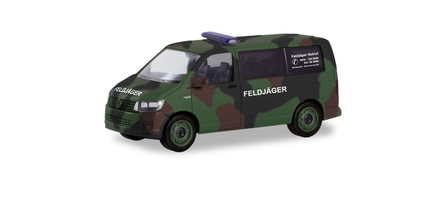 herpa Cars&Trucks 1/87 VW T6 バス Flecktarn "Bundeswehr/Feldjager"