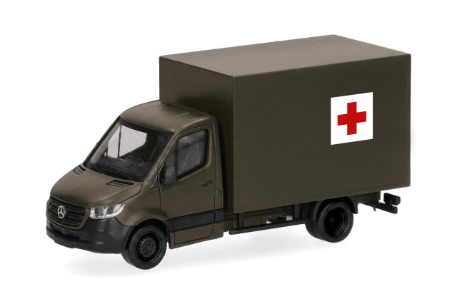 [予約]herpa Cars&Trucks 1/87 (プラスチック製) メルセデスベンツ スプリンター 18 ボックストラック "スイス軍/赤十字"
