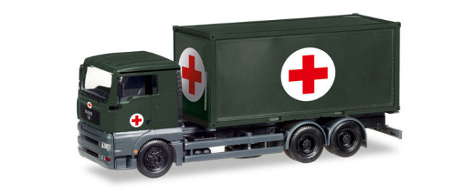herpa Cars&Trucks 1/87 MAN TGA XL ドイツ連邦軍 医療用コンテナ