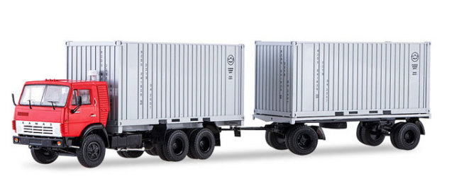 herpa Cars&Trucks 1/43 KAMAZ-53212 コンテナ トレーラー付き GKB-8350
