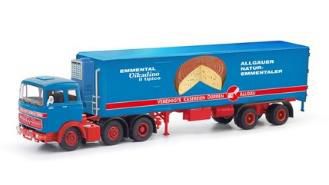 [予約]herpa Cars&Trucks 1/87 メルセデスベンツ LPS 2032 冷蔵ボックスセミトレーラー "Vereinigte Käserei Düren"
