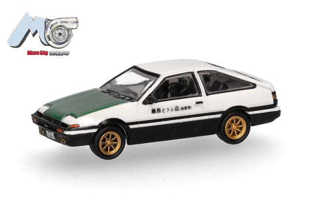 ※受注中止※[予約]herpa Cars&Trucks 1/87 (プラスチック製) MicroCity Toyota カローラ AE86 (1983-1985) ホワイト/グリーン