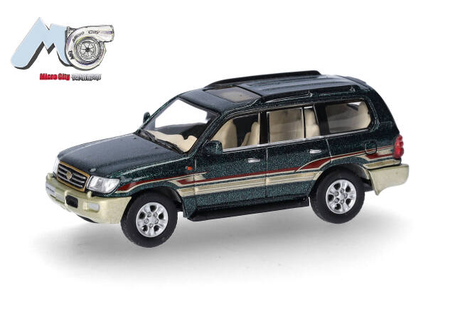 ※受注中止※[予約]herpa Cars&Trucks 1/87 (プラスチック製) MicroCity Toyota ランドクルー ザー LC 100 (1998-2007) ダークグリーン