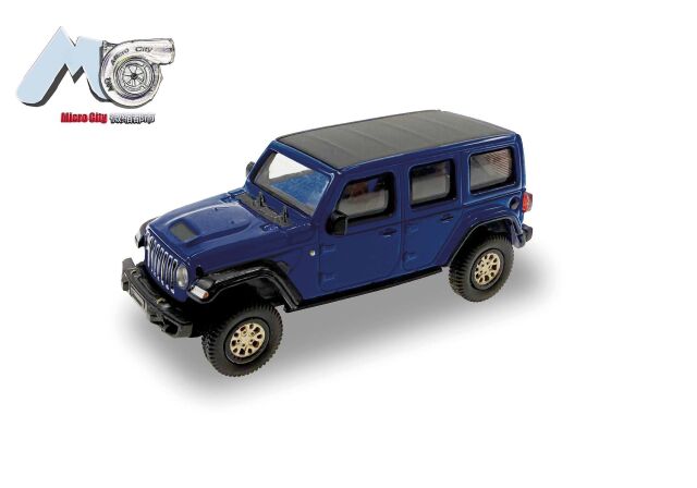 [予約]herpa Cars&Trucks MicroCity 1/87 (プラスチック製) ジープ ラングラー ブルー (2017)