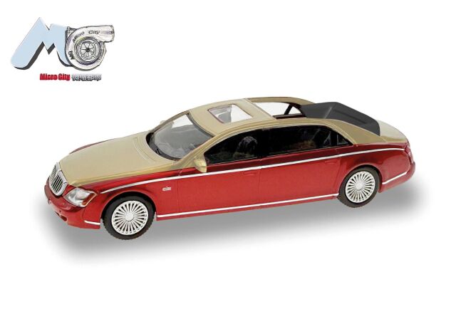 [予約]herpa Cars&Trucks MicroCity 1/87 (プラスチック製) マイバッハ 62S レッド/ゴールド (2002-2013)