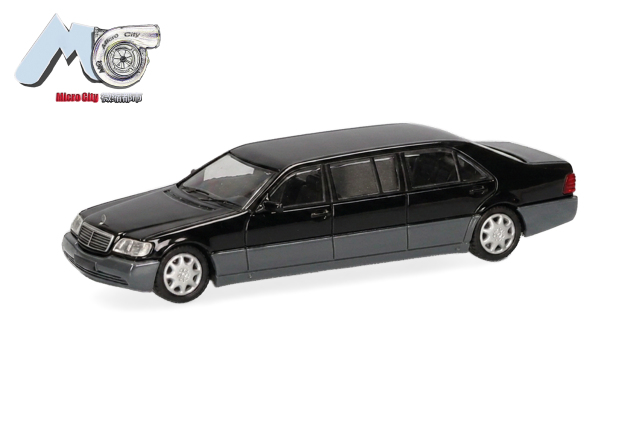 [予約]herpa Cars&Trucks MicroCity 1/87 (プラスチック製) メルセデスベンツ S600 プルマン ブラック/シルバー