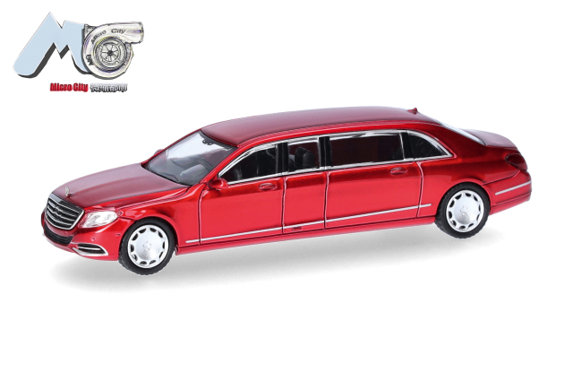 [予約]herpa Cars&Trucks MicroCity 1/87 (プラスチック製) メルセデスベンツ S600 プルマン (W221) ワインレッド