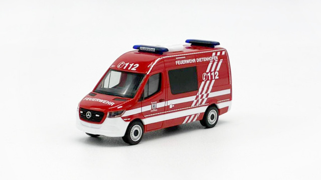 herpa Cars&Trucks (herpa openhouse 2025限定) 1/87 (プラスチック製) メルセデスベンツ スプリンター '18 ハーフバス"Feuerwehr Dietenhofen" ※お1人様1個まで