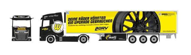 [予約]herpa Cars&Trucks 1/87 (プラスチック製) DAF XG  冷蔵ボックスセミトレーラー  "Spedition Kalbitz/Wheelworld-2DRV"