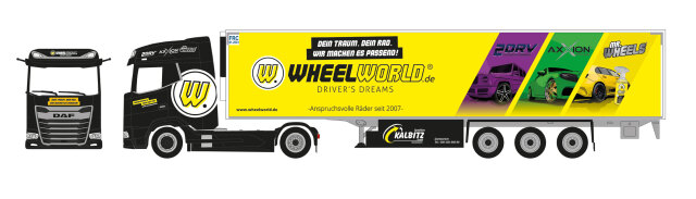 [予約]herpa Cars&Trucks 1/87 (プラスチック製) DAF XG  冷蔵ボックスセミトレーラー  "Spedition Kalbitz/Wheelworld-Driver-Dream"
