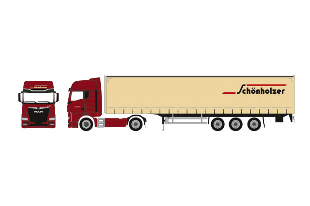 [予約]herpa Cars&Trucks 1/87 (プラスチック製) MAN TGX GX カーテンキャンバスセミトレーラー "Sch?nholzer"