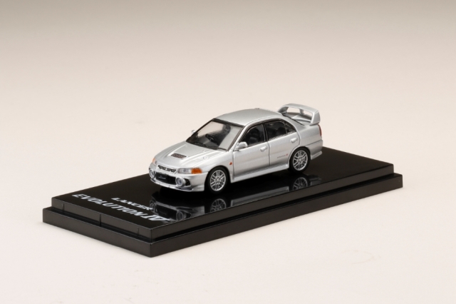 ホビージャパン 1/64 (ダイキャスト製)  三菱ランサー GSR Evolution IV (CN9A) スチールシルバー