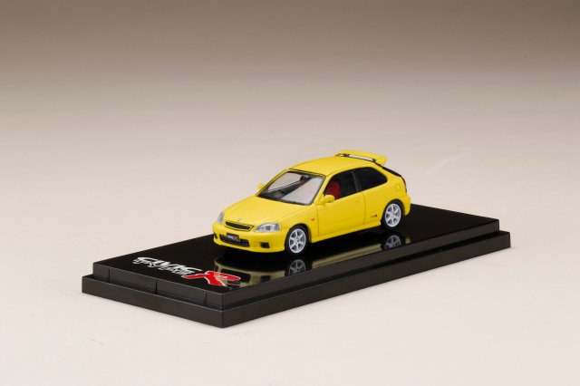 ホビージャパン 1/64 ホンダ CIVIC TYPE R (EK9) カスタムバージョン サンライトイエロー