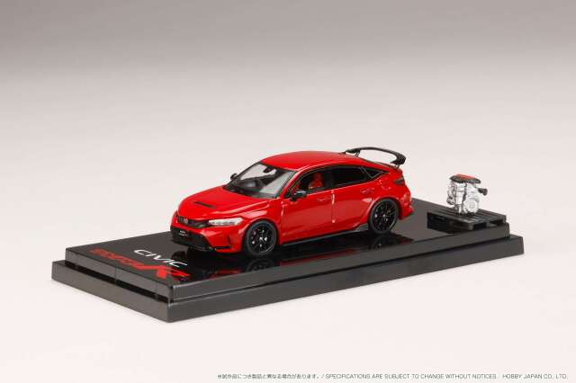 ホビージャパン 1/64 (ダイキャスト製) ホンダ シビック TYPE R (FL5) エンジンディスプレイモデル付 フレームレッド