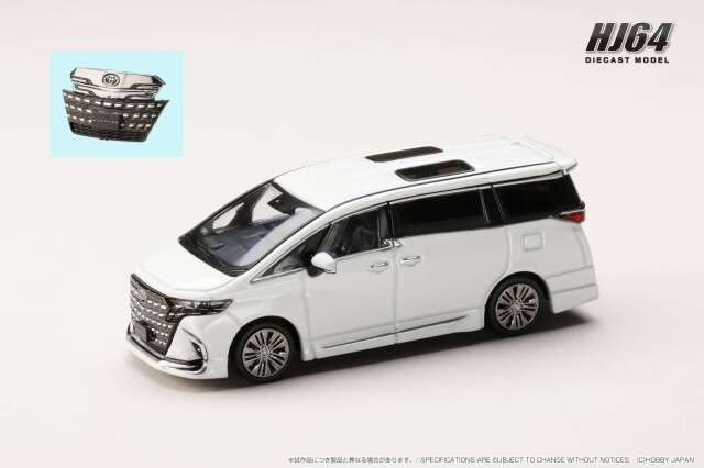 ホビージャパン 1/64 (ダイキャスト製) トヨタ アルファード Z (H40W) / 純正オプション プラチナ ホワイト パール マイカ