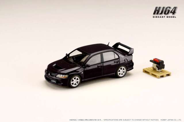 ホビージャパン 1/64 三菱ランサー GSR EVOLUTION 8 エンジンディスプレイモデル付き ブラックマイカ