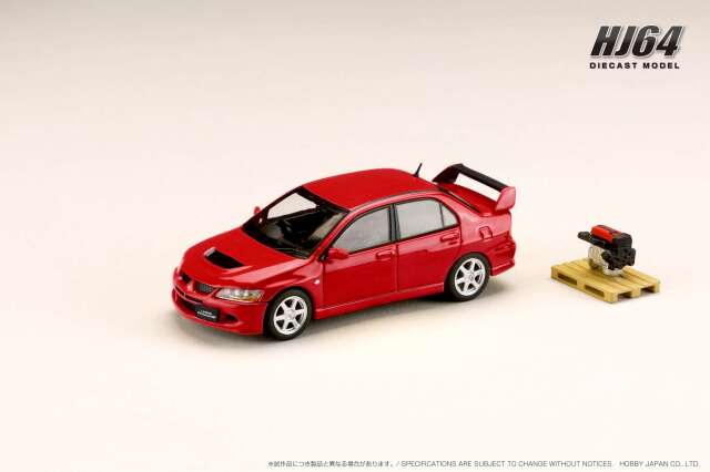 ホビージャパン 1/64 三菱ランサー GSR EVOLUTION 8 エンジンディスプレイモデル付き レッドソリッド