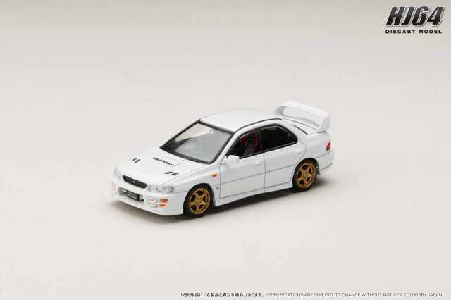 [予約]ホビージャパン 1/64 (ダイキャスト製) SUBARU IMPREZA WRXSTi Ver.VI (GC8G) 1999 ピュアホワイト