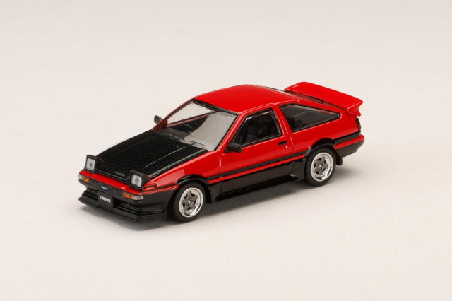 [予約]ホビージャパン 1/64 (ダイキャスト製) トヨタ スプリンター トレノ GT APEX (AE86) 後期型 JDM Style カーボンボンネット レッド／ブラック