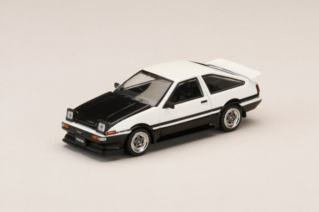 [予約]ホビージャパン 1/64 (ダイキャスト製) トヨタ スプリンター トレノ GT APEX (AE86) 後期型 JDM Style カーボンボンネット ホワイト／ブラック