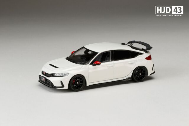 ホビージャパン 1/43 (ダイキャスト製) ホンダ シビック TYPE R (FL5) RACING BLACK Package 純正オプション装着車 チャンピオンシップホワイト