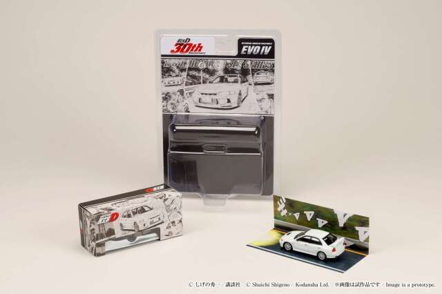 ホビージャパン 1/64 (ダイキャスト製)   Mitsubishi Lancer RS Evolution IV / 頭文字D 岩城 清次 VS 藤原 拓海