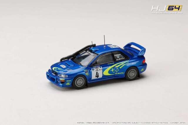 [予約]ホビージャパン 1/64 (ダイキャスト製) スバル インプレッサ WRC No.4 2000 WRC サファリ・ラリー J.カンクネン/J.レポ