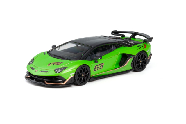 HUNG HING TOYS 1/64 (ダイキャスト製) ランボルギーニ・アヴェンタドール SVJ (グリーン)