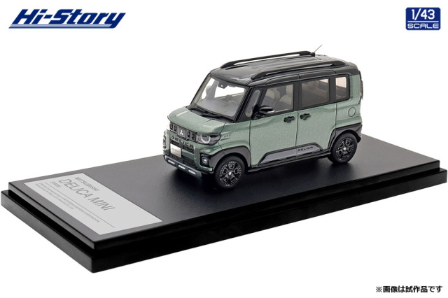 [予約]Hi-Story(ハイストーリー) 1/43 (レジン製) Mitsubishi DELICA MINI（2025）アッシュグリーンメタリック×ブラックマイカ
