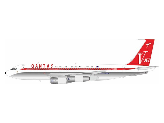 [予約]InFlight Model 1/200 (ダイキャスト製) 707-100 Qantas "City of Launceston" VH-EBM