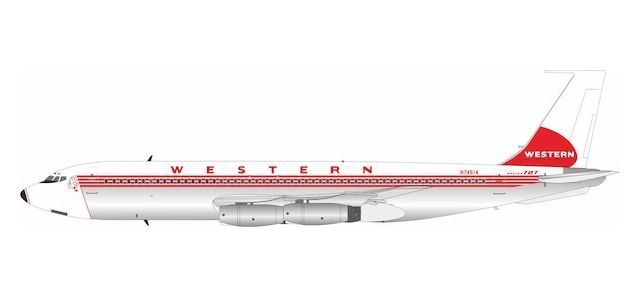 [予約]InFlight Model 1/200 (ダイキャスト製) 707-100 Western Airlines N74614