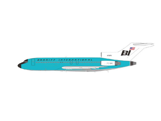 [予約]InFlight Model 1/200 (ダイキャスト製) 727-27C Braniff International N7270 Turquoise