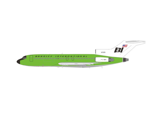 [予約]InFlight Model 1/200 (ダイキャスト製) 727-27C Braniff International N7276 Light Lime Green