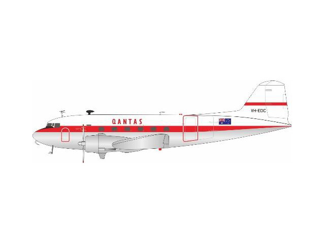 [予約]InFlight Model 1/200 (ダイキャスト製) DC-3 QANTAS  VH-EDC 