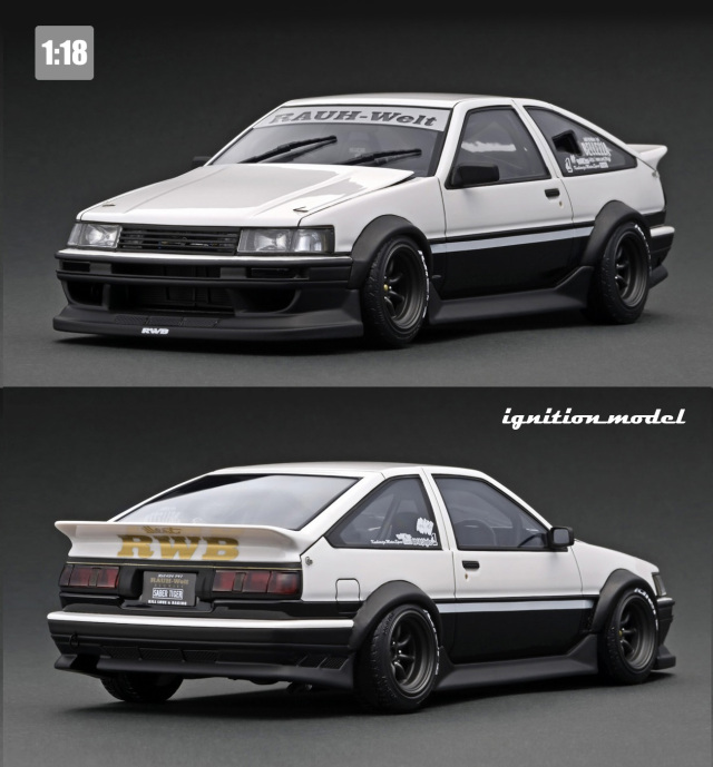 ignition model（イグニッションモデル） 1/18 RWB AE86 White／Black
