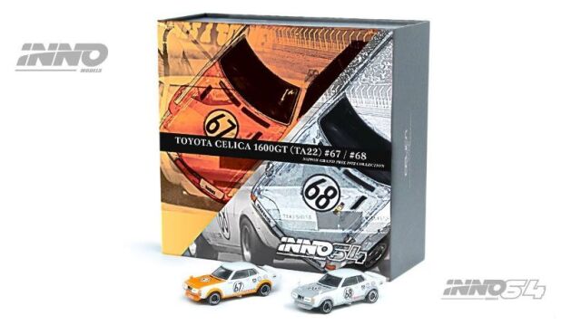 INNO Models(イノモデル) 1/64 Toyota セリカ 1600GT (TA22) #67 & #68 日本グランプリ 1972 Box Set