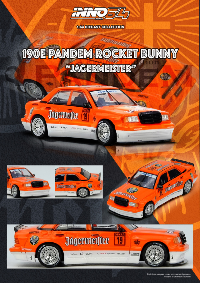 [予約]INNO Models(イノモデル) 1/64 (ダイキャスト製) PANDEM ROCKET BUNNY 190E JAGERMEISTER