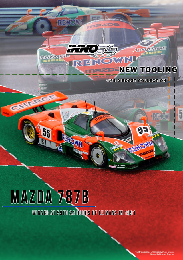 [予約]INNO Models(イノモデル) 1/64 (ダイキャスト製) Mazda 787B 1991年 ル・マン24時間レース 優勝車