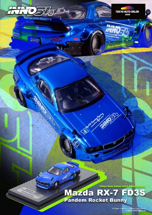 INNO Models(イノモデル) 1/64 (ダイキャスト製) Mazda RX-7(FD3S) PANDEM ROCKET BUNNY Tokyo Auto Salon 2026