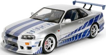 [予約]Jada Toys(ジャダトイズ) 1/18 (ダイキャスト製) F&F ニッサン スカイライン GT-R (R34) シルバー (ブライアン)