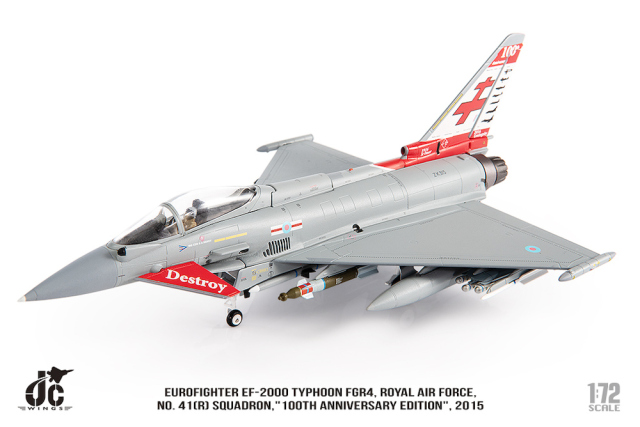 JCW 1/72 (ダイキャスト製) ユーロファイター FGR4 イギリス空軍 No. 41(R) Sq 100周年記念塗装 2015