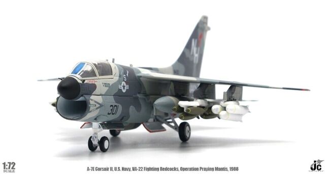 JCW 1/72 (ダイキャスト製) A-7E アメリカ海軍 VA-22 ファイティング レッドコックス プレイング・マンティス作戦 1988