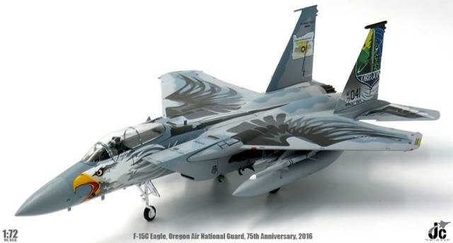 JCW 1/72 (ダイキャスト製) F-15C アメリカ空軍 第173航空団 オレゴンANG 75周年記念塗装 2016