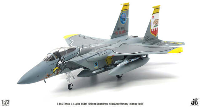 JCW 1/72 (ダイキャスト製) F-15C アメリカ空軍 カリフォルニア州ANG 194SQ 75周年記念塗装 2018