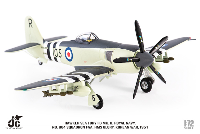 JCW 1/72 (ダイキャスト製) ホーカー シーフューリー FB MK.II イギリス海軍 第804海軍飛行隊 朝鮮戦争 1951