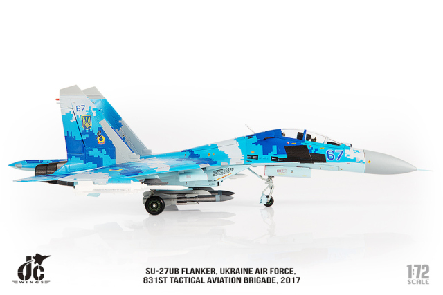 JC wings 1/72 su-27ub ウクライナ空軍 Su-27UB Flanker-C 1:72 Diecast Model - JC Wings JC-JCW-72