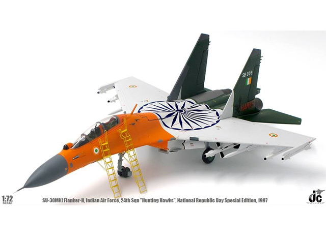 JCW 1/72 (ダイキャスト製) SU-30MKI インド空軍 24th Sqn "Hunting Hawks" 共和国記念日 1997