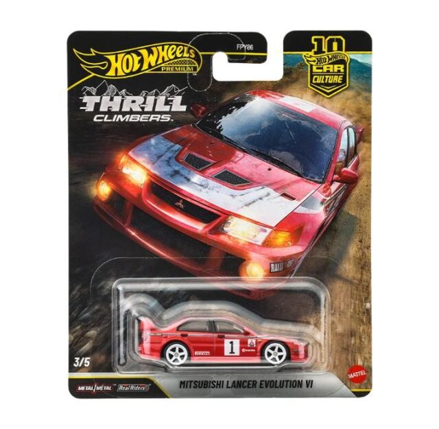 [予約]Hot Wheels 1/64 (ダイキャスト製) カーカルチャー スリル クライマーズ 三菱 ランサー エボリューション VI