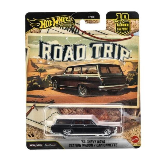[予約]Hot Wheels 1/64 (ダイキャスト製) カーカルチャー ロードトリップ '64 シェビー ノヴァ ステーション ワゴン